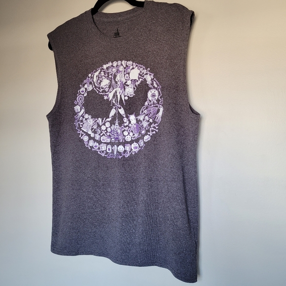 Nightmare Before Christmas JACK gray sleeveless graphic t-shirt DISNEY PARKS - Picture 2 of 8
